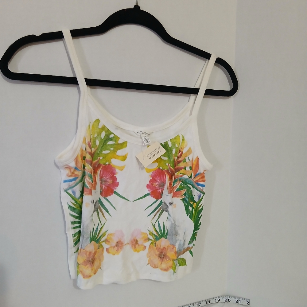AEROPOSTALE WOMENS PARROT CROP TOP SIZE LARGE
